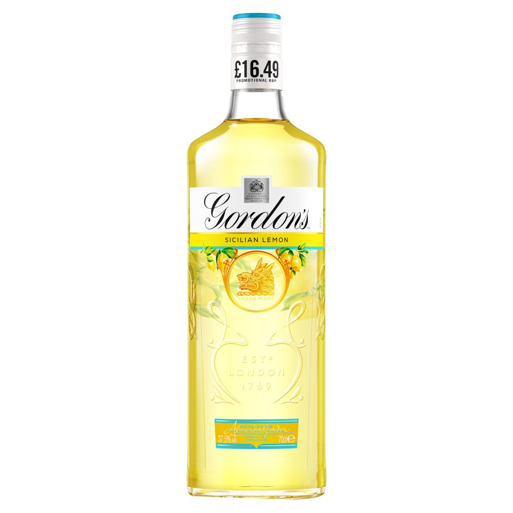 Gordon's Sicilian Lemon Gin 70cl (Price Marked £16.49)-Gin-5000289933360-Fountainhall Wines