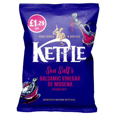 Kettle Chips Sea Salt & Vinegar 80G (Price Marked £1.29)-Snacks-5017764901219-Fountainhall Wines
