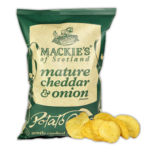 Mackie's Mature Cheddar & Onion Crisps 150G-Snacks-5012262010234-Fountainhall Wines