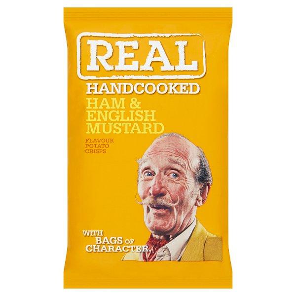 Real Handcooked Ham & English Mustard Flavour Potato Crisps 50g-Snacks-5035336002041-Fountainhall Wines