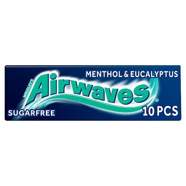 Wrigley's Airwaves Menthol & Eucalyptus Sugar Free Chewing Gum (10 Piece)-Confectionery-50173167-Fountainhall Wines